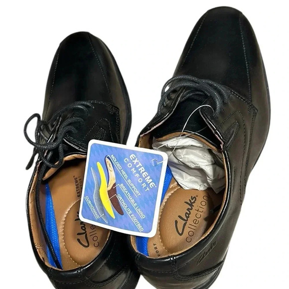 Clark’s Whiddon Pace NEW men size 8M OXFORD black leather shoes ,extreme comfort - Picture 3 of 13